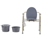 Dynarex Elongated Folding Bedside Commode - Steel